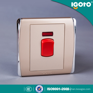 Igoto British Standard 45A Push Button Electric Water Heater Wall Switch